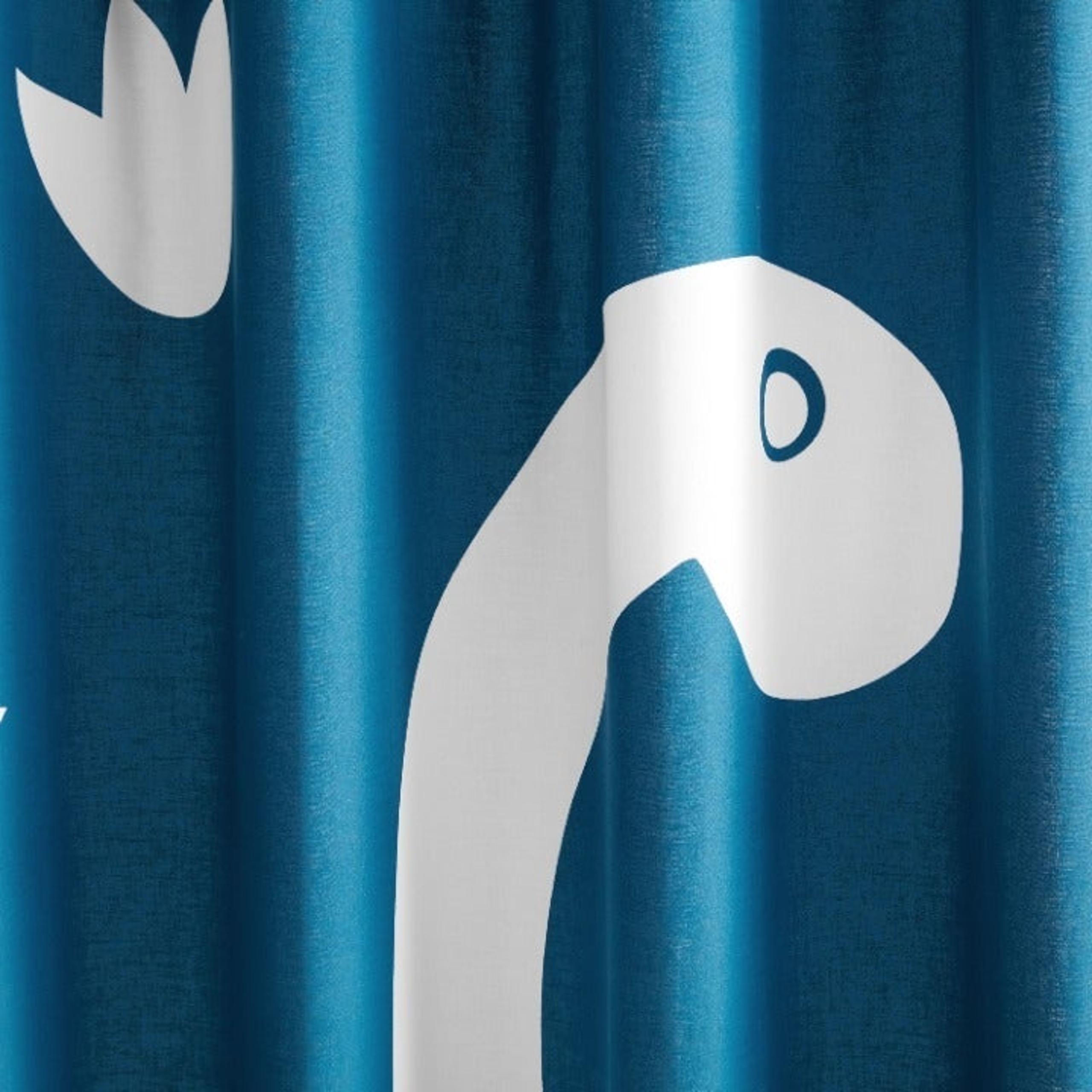 Blue Dinosaur Paw Print Shower Curtain
