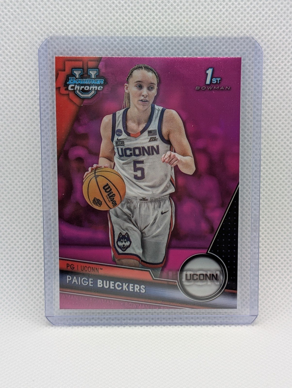 PAIGE BUECKERS 2023-24 Bowman U Chrome 1st PINK Refractor UCONN #90 RC
