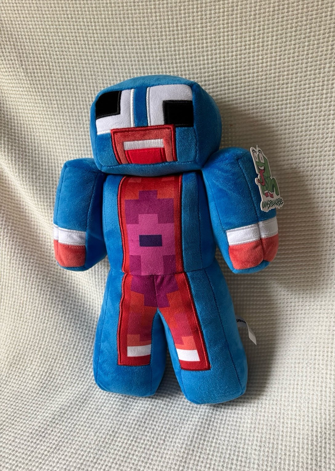 Unspeakable Minecraft Skin Style Blue Robot Pillow Plush Toy 12” Warren James