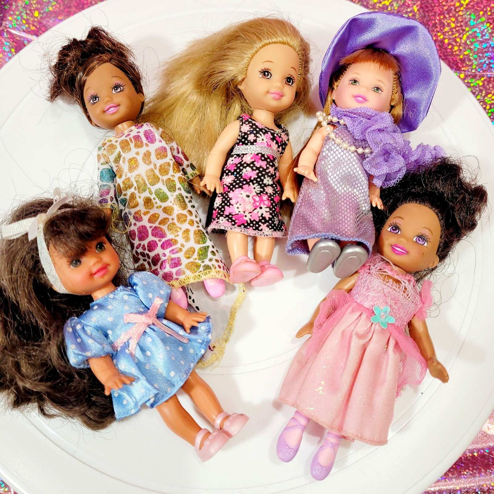 Barbie Lil Sister Kelly Doll Lot White Black Hispanic in Clothes Shoes Mattel