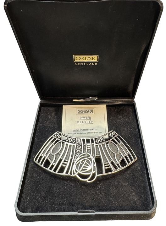 Ortak Scotland Pewter Hair Clip Celtic Design In Original Box