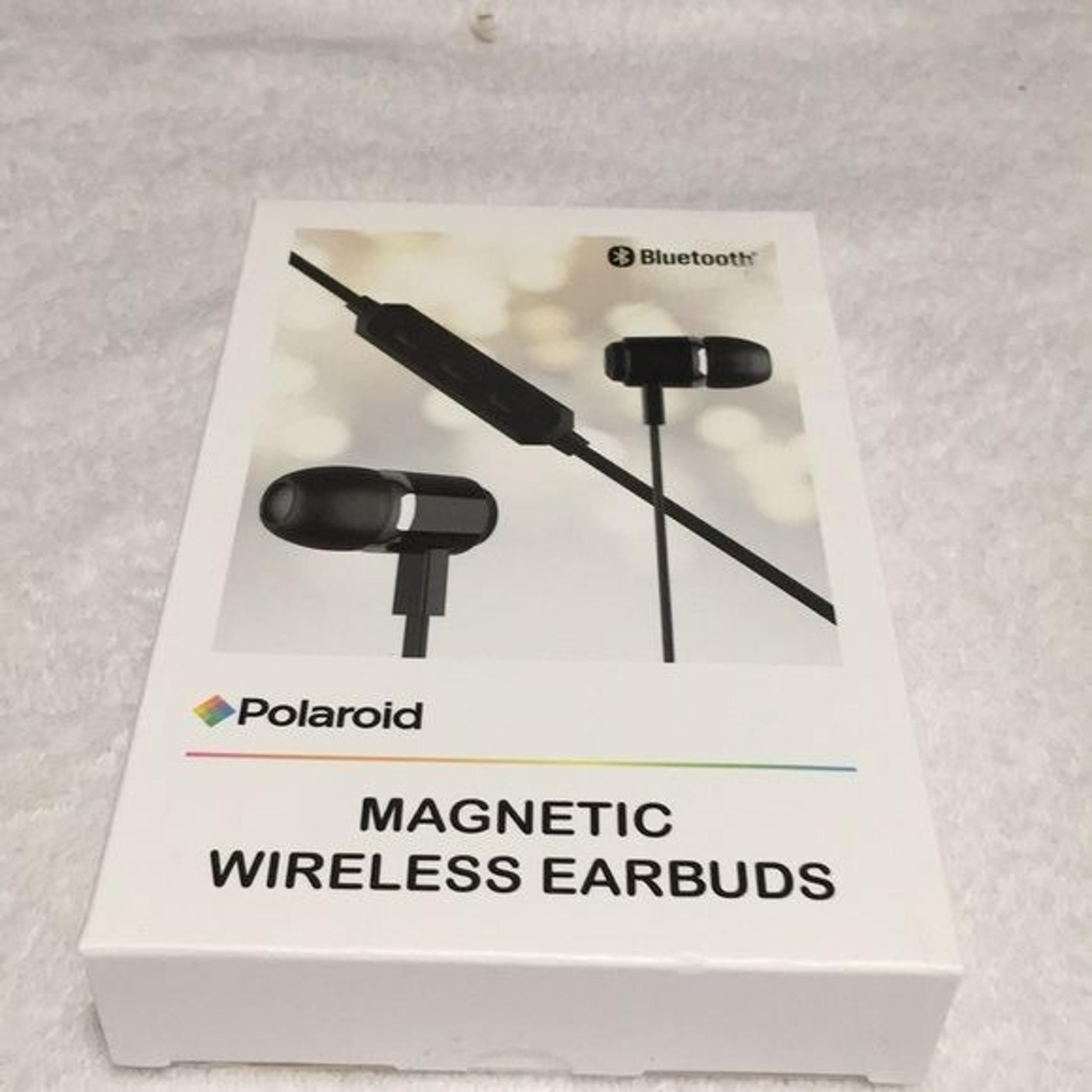Polaroid Bluetooth NIB magnetic wireless earbuds. Extra bass. Built-in mic.