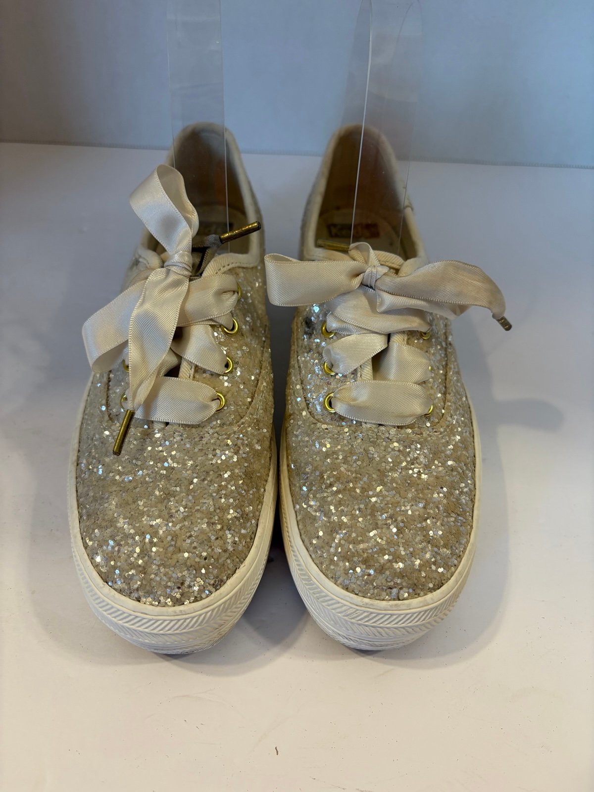 Keds for Kate Spade ivory triple glitter sneakers size 5.5