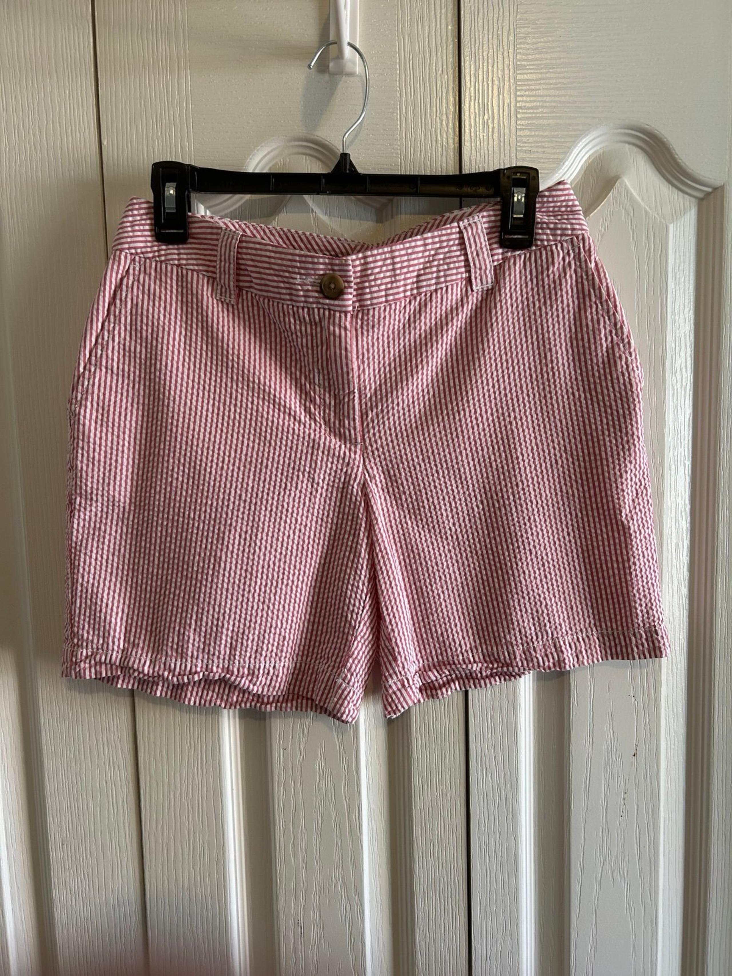 Lands’ End Pink & White Striped Chino Shorts in Women’s Size 4P Fit Sz 2
