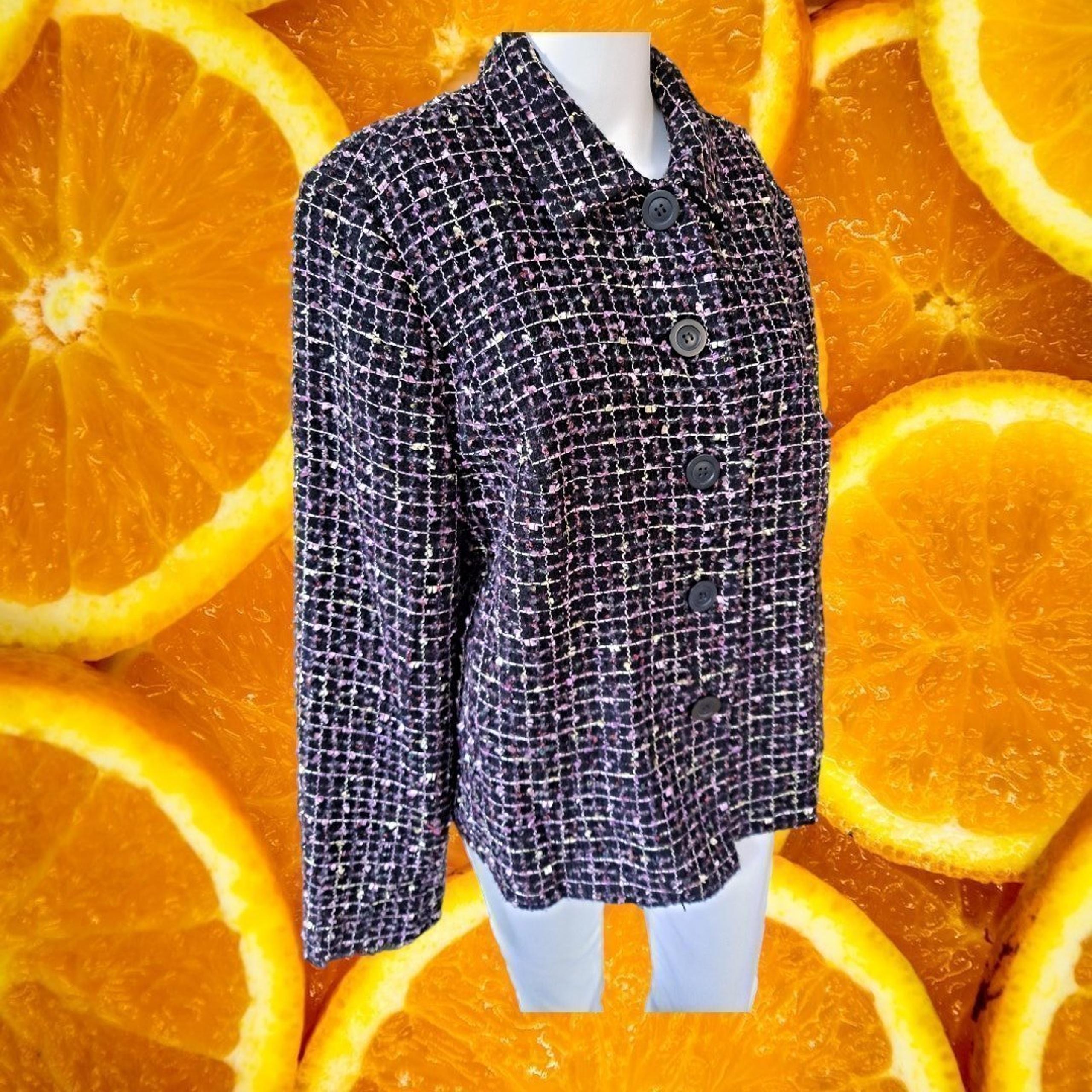Studio Works Colorful Button Up Blazer Size 14