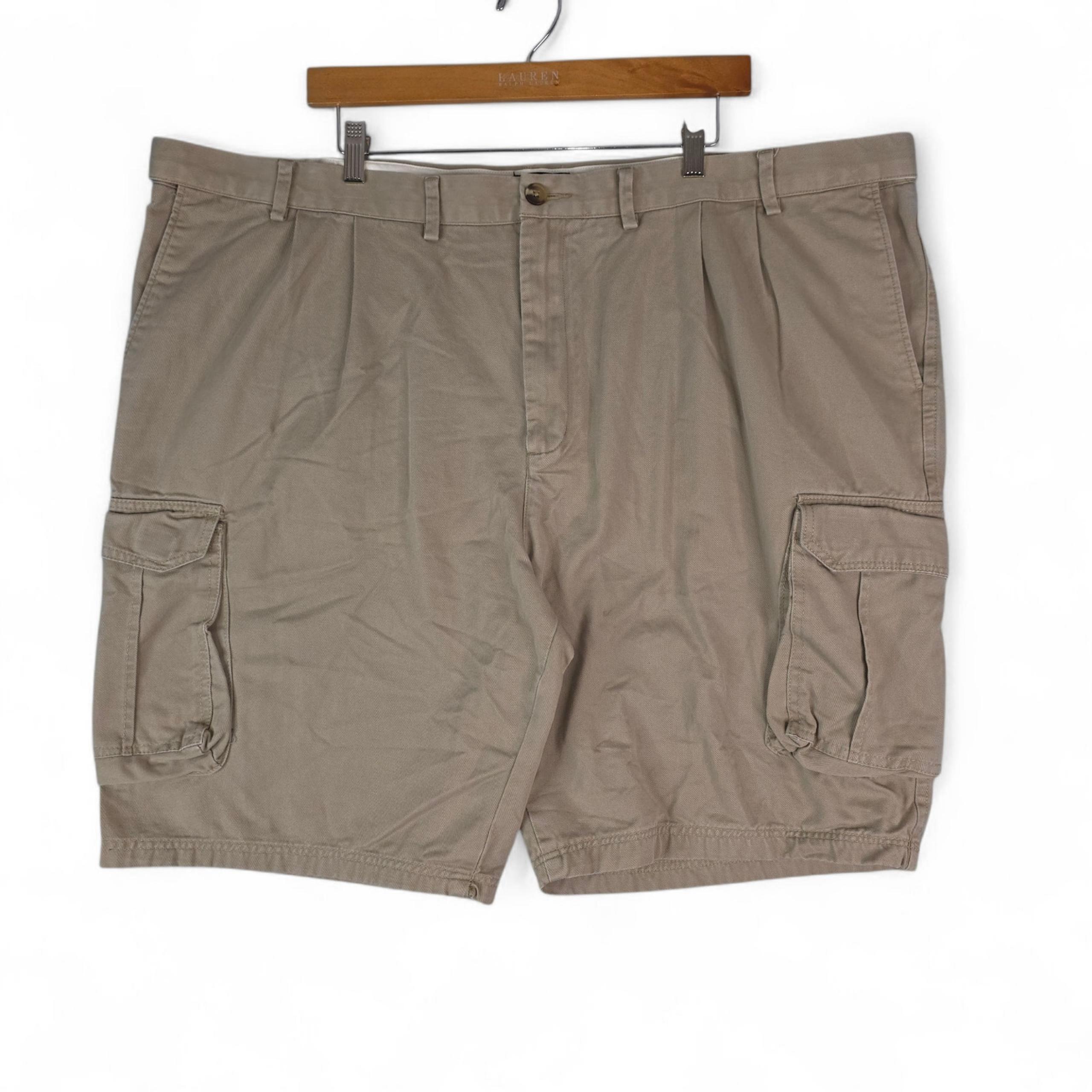 Lands End Cargo Shorts Mens 48x9.5 Brown Traditional Fit Hiking Fishing Outdoors