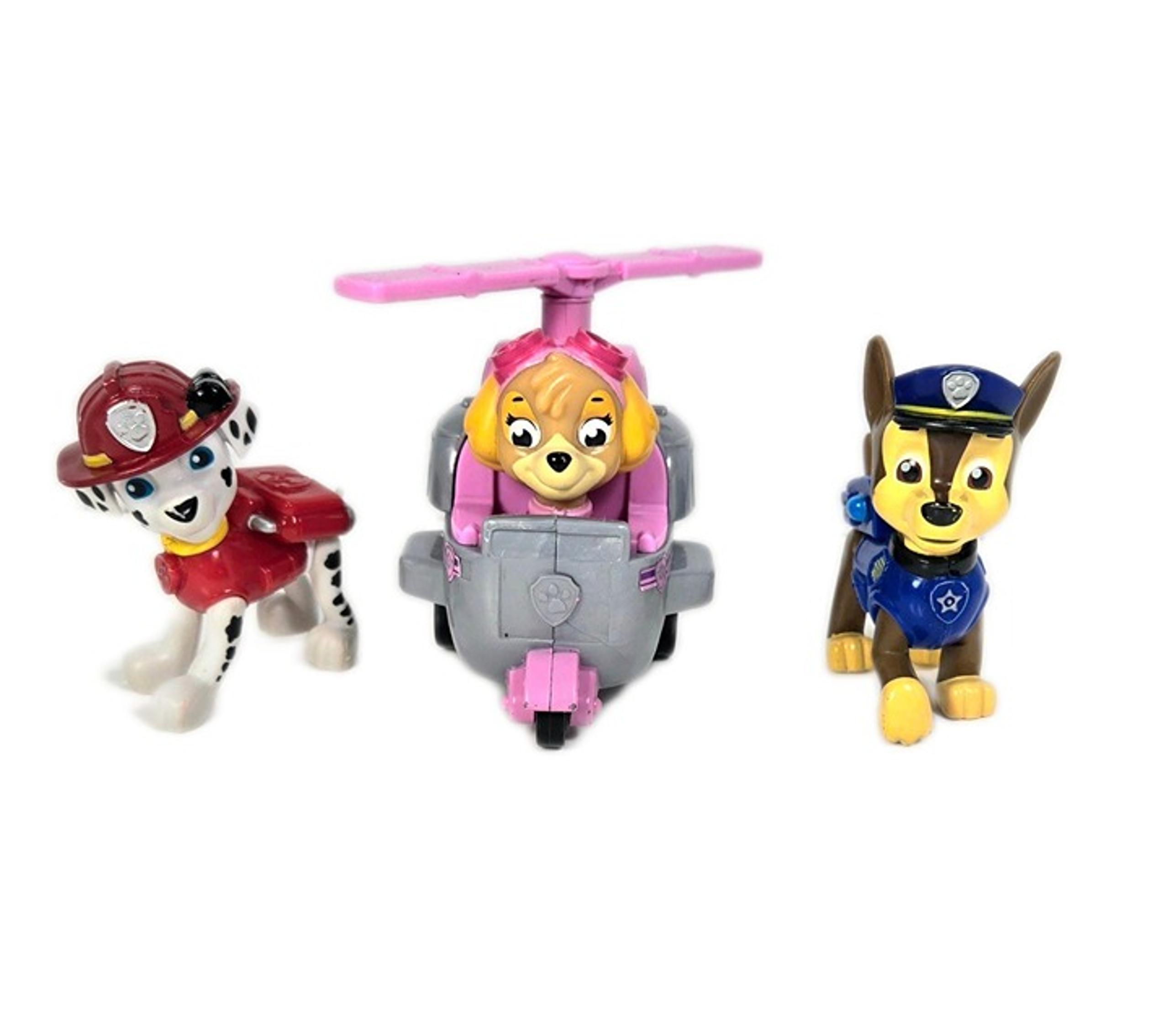 Paw Patrol Hero Marshall Dalmatian Fire Chase Police Dog Action Figure Toy Lot