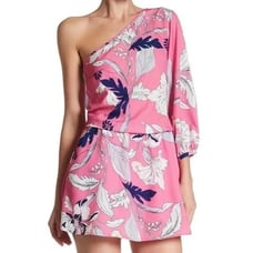 Yumi Kim Pink Floral One Shoulder Dress Size M