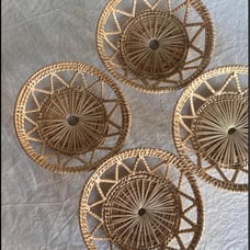 FOUR 5 boho handmade rattan baskets