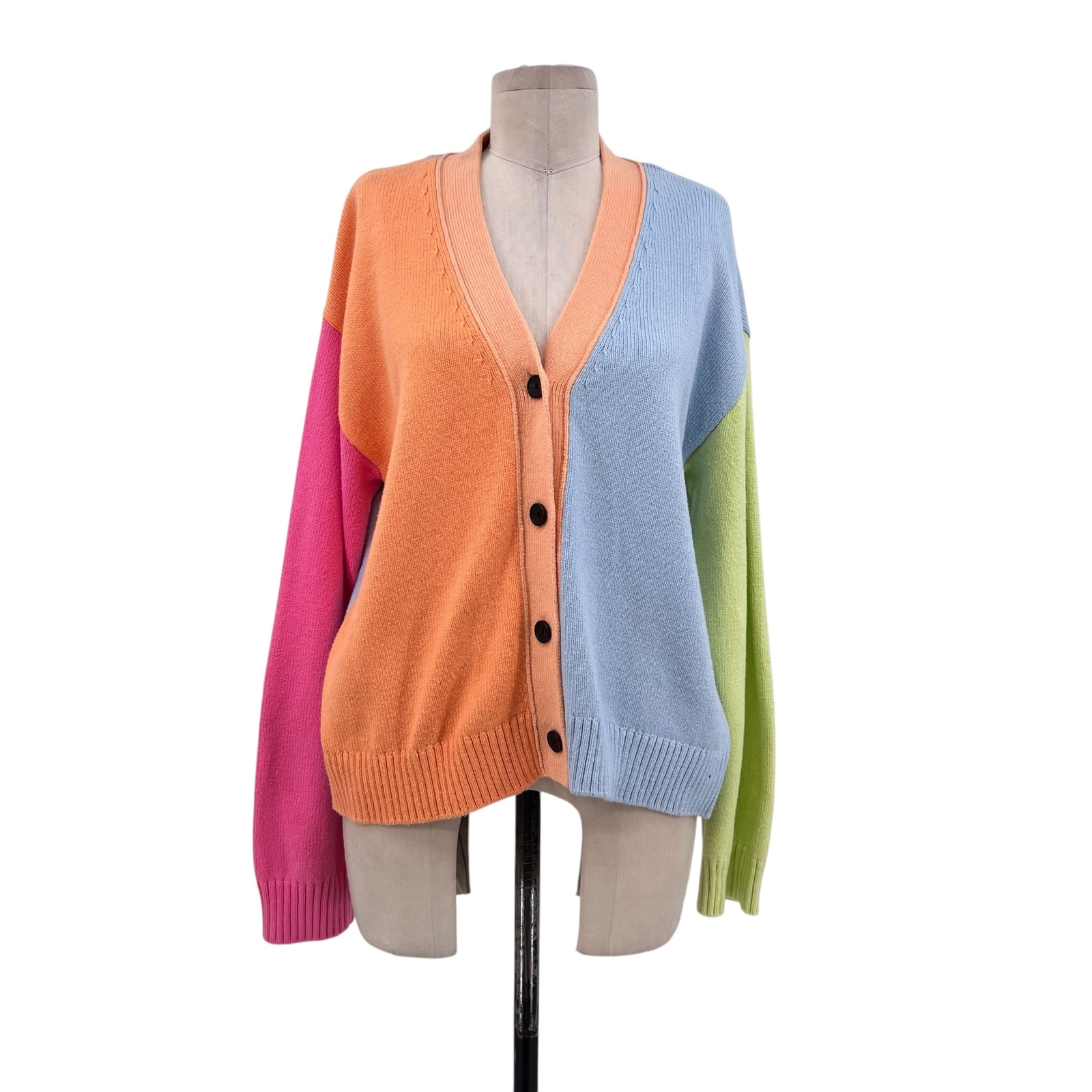 Rails Reese Cardigan Sweater Cotton Blend Colorful Multi Pastel Size Medium