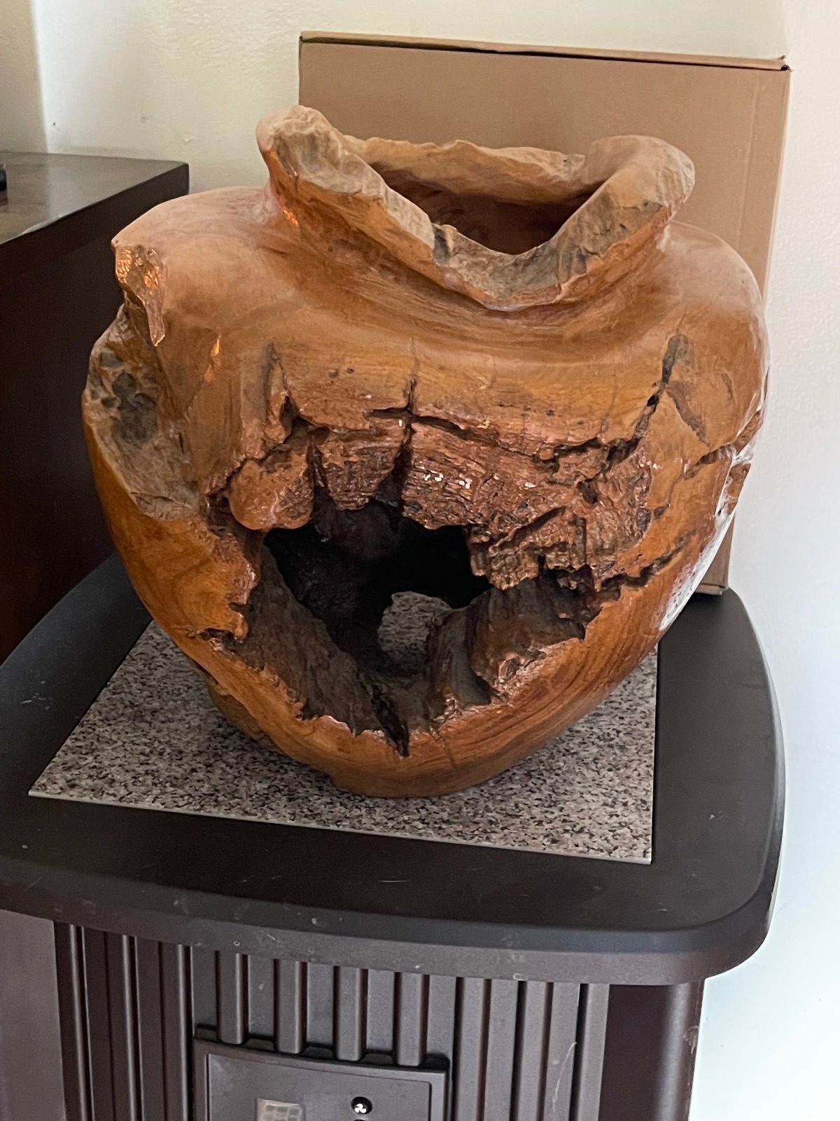 Teak Wood Handcrafted Vase