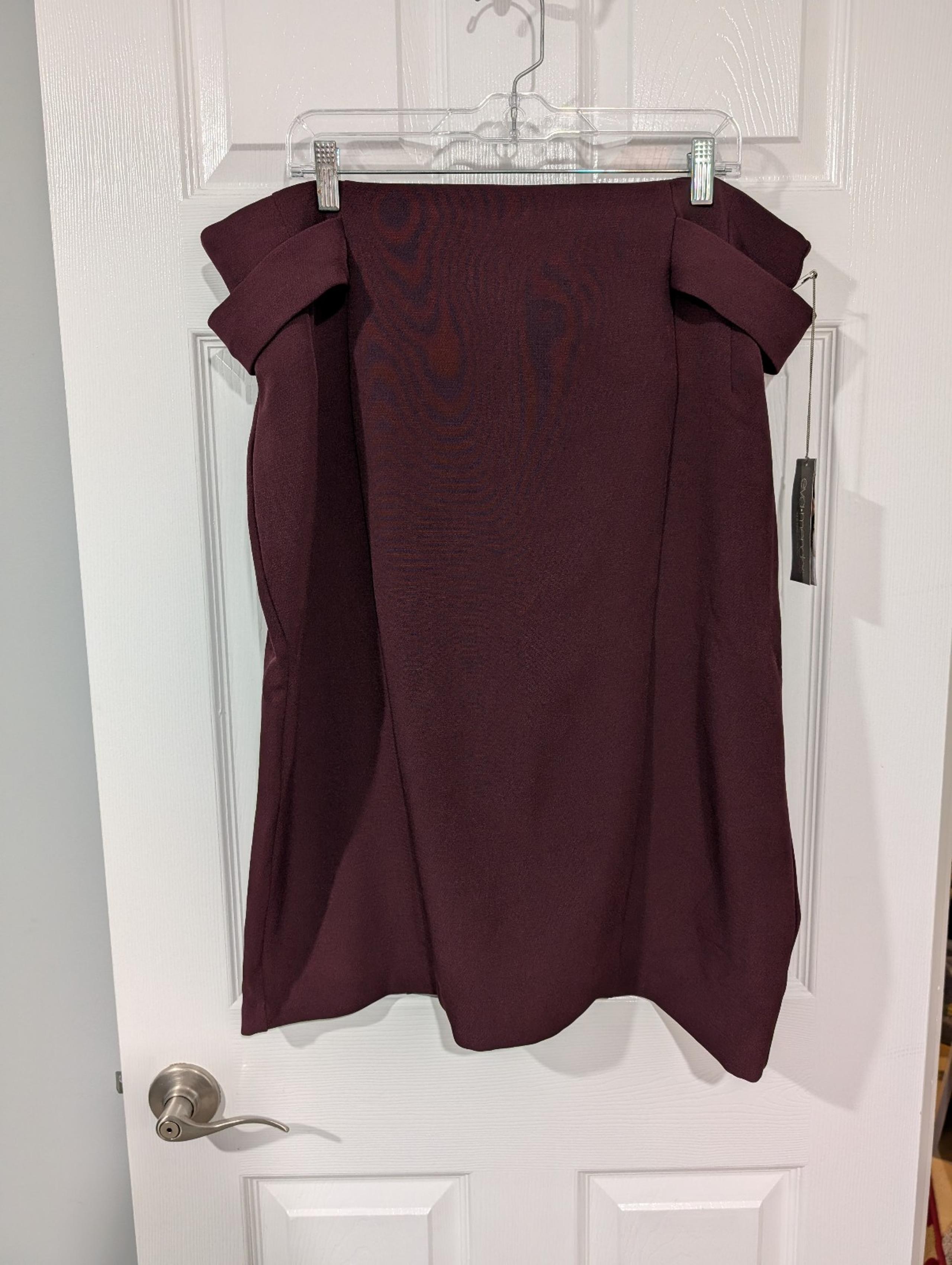 NWT Eva Mendes X New York & Company Deep Burgundy A-Line Skirt in Size 18+