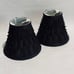 Black silk beaded clip on Chandelier shades set of 2