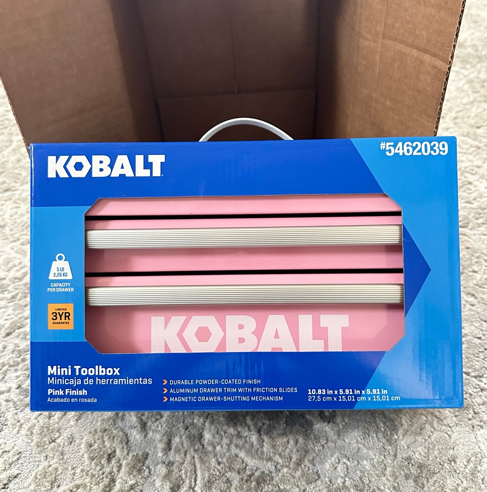 kobalt pink mini tool box