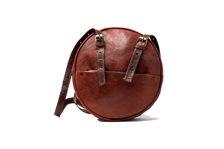 ZOUBIDA MINI ROUND SHOULDER BAG - WHISKEY