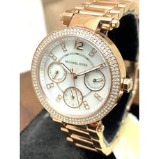 Michael Kors Women's Watch MK5616 Parker Quartz Mother of Pearl Rose Gold Steel