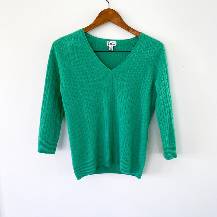 Lilly Pulitzer Green Cashmere Sweater, Size M