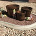 NEW Set of 3 Wood Barrel Garden Planters, Bucket Planters with Drainage Holes