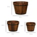 NEW Set of 3 Wood Barrel Garden Planters, Bucket Planters with Drainage Holes