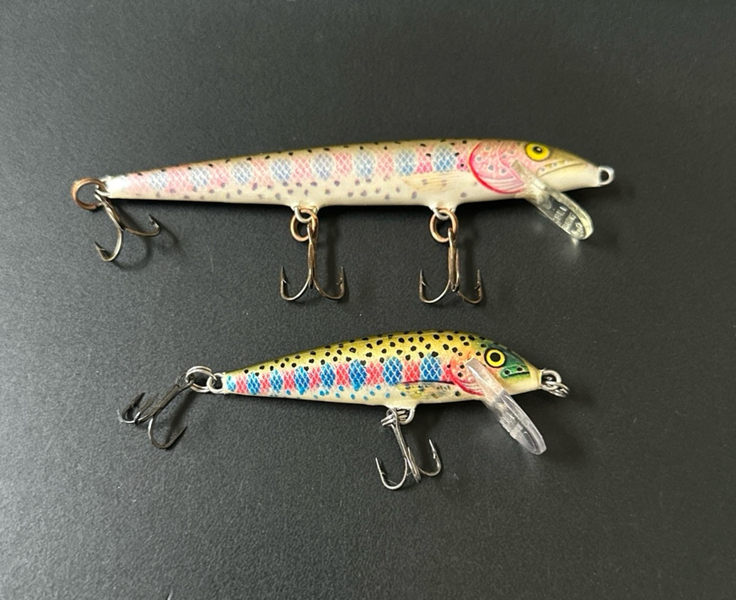Vintage Rapala Rainbow Trout Patterned Fishing Lures (Lot of 2)