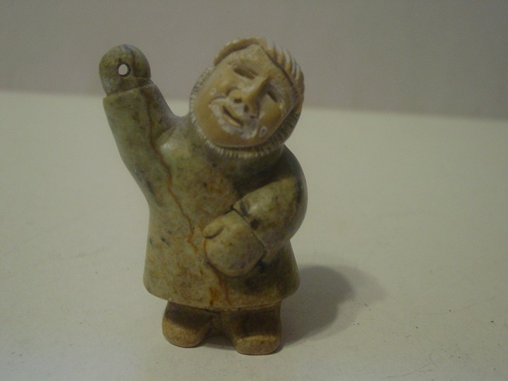 Vintage Soapstone Alsakan Eskimo Small Figurine