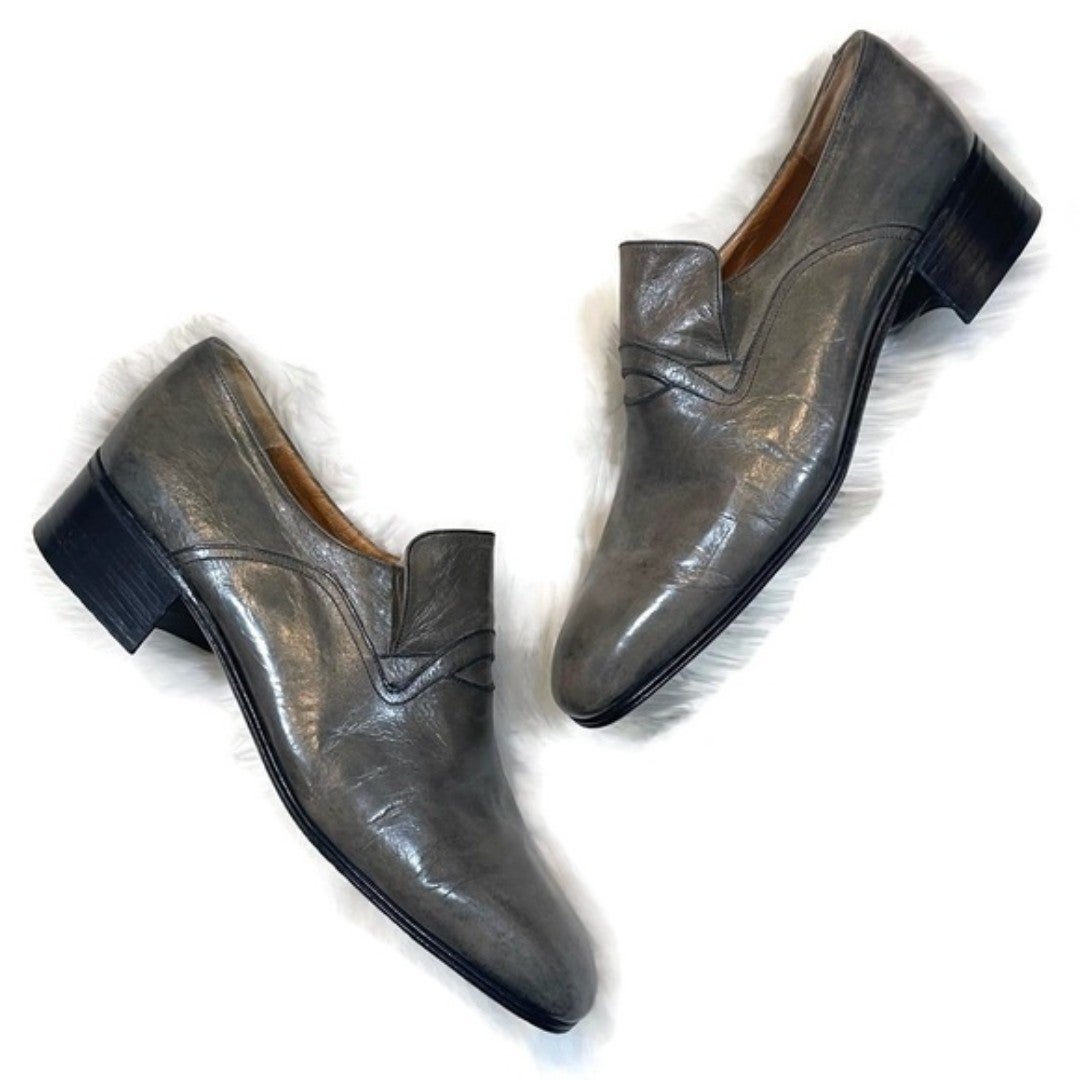 Vittorio Ricci Vintage Womens Gray Leather Heeled Shoes