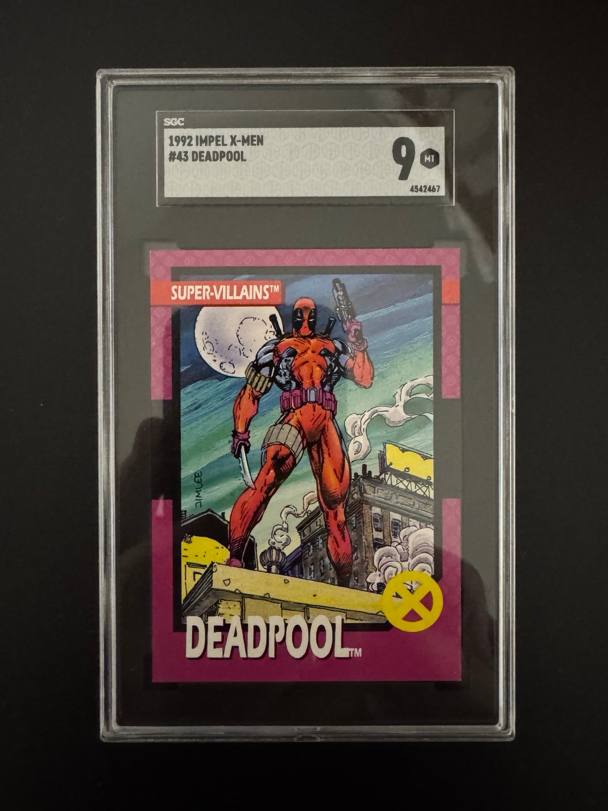 Impel Super-Villains #43 (1992) - Deadpool rookie card! - SGC MT 9 graded!