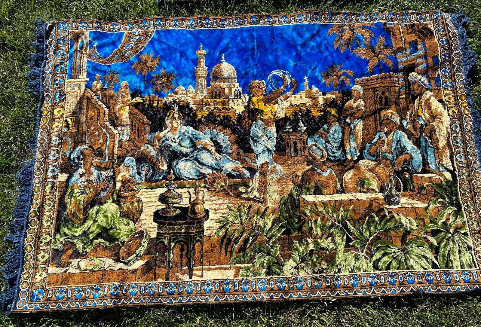 VINTAGE 48” x 72” VELVETEEN WALL TAPESTRY