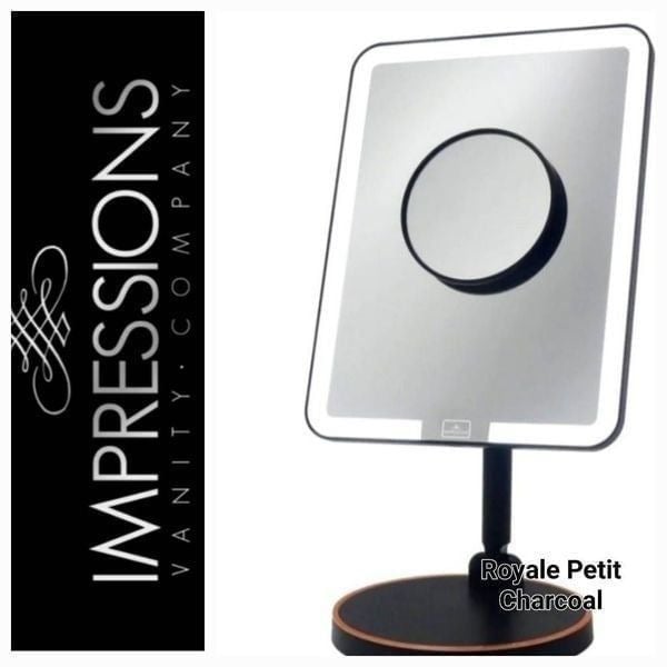 Impressions Royale Petit LED Makeup Mirror- Charcoal
