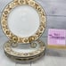 Sakura Sue Zipkin DUNE Tan Black Geometric Cream Stoneware Dinner Plates Set 4