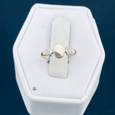 Antique enamel, baby ring, 14 karat yellow gold
