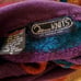 Vintage70s Mariea Kim Turtle Neck Sweater S Abstract Geometric Stripe Purple