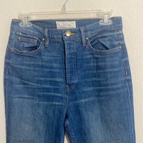 THE GREAT. Women's The Straight A Capri Blue Jeans NWOT Size 28