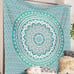 Cotton Tapestry Ombre Bohemian Bedspread (Queen (84x90 Inches), Classic Green