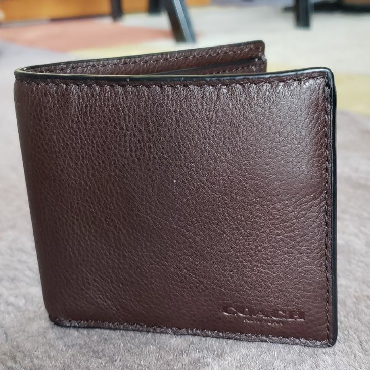 Coach men's wallet coin sport calf New