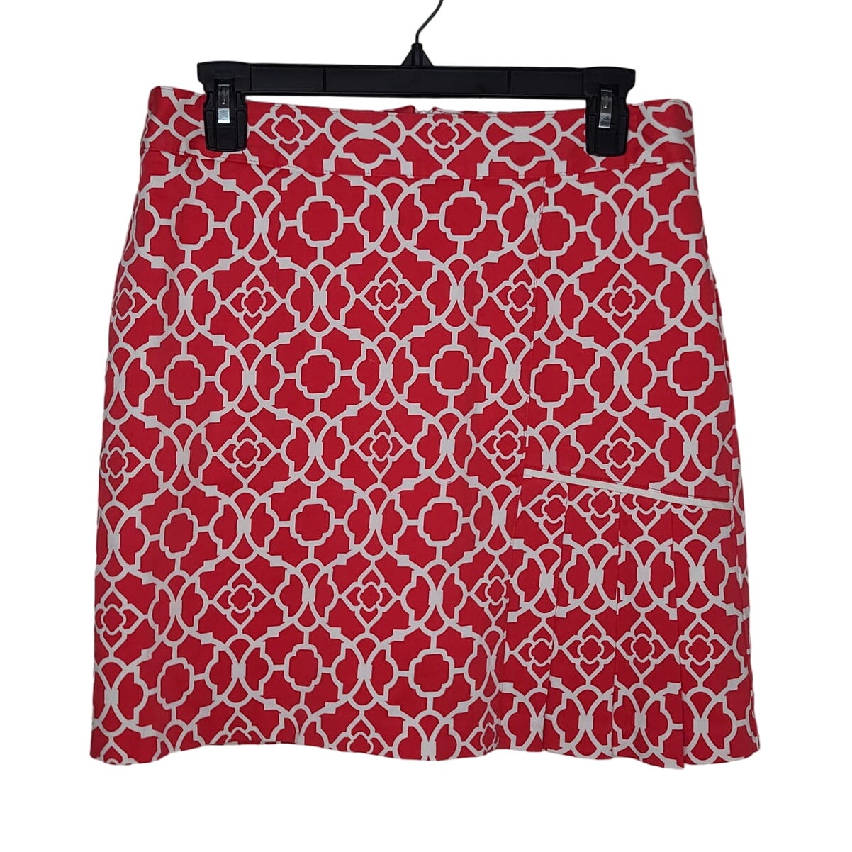 Peter Millar coral red white trellis print golf skirt - 6 - pickleball tennis
