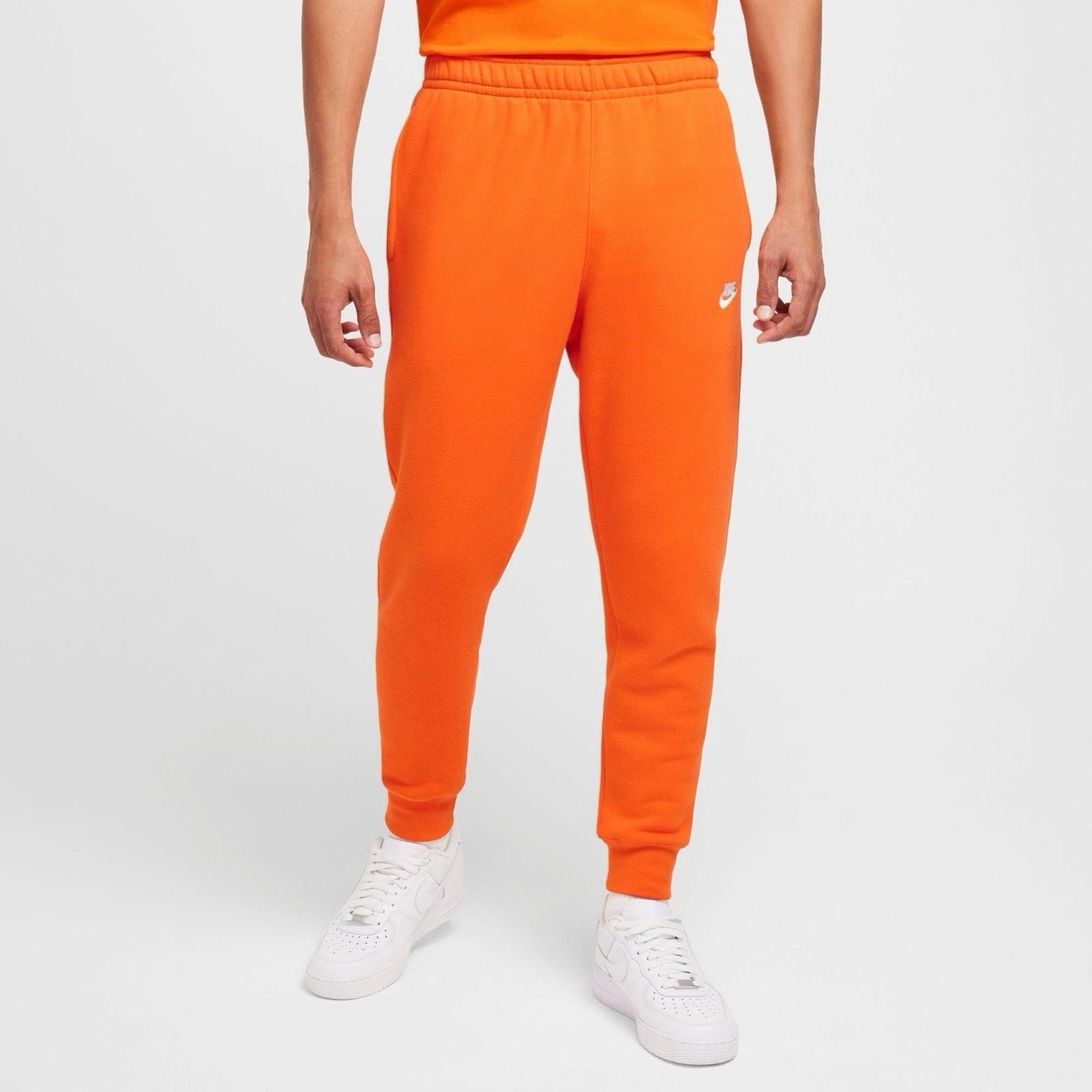 Nike Sweatpants Mens Medium Sportswear Club Fleece Jogger Safety Orange Cotton