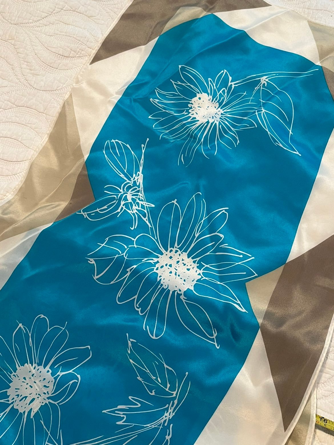 Vintage Silk Vera Neumann Blue/Gray scarf