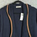 Abercrombie & Fitch Hooded Open Cardigan Knit Grandpa Sweater Blue M Elbow Patch