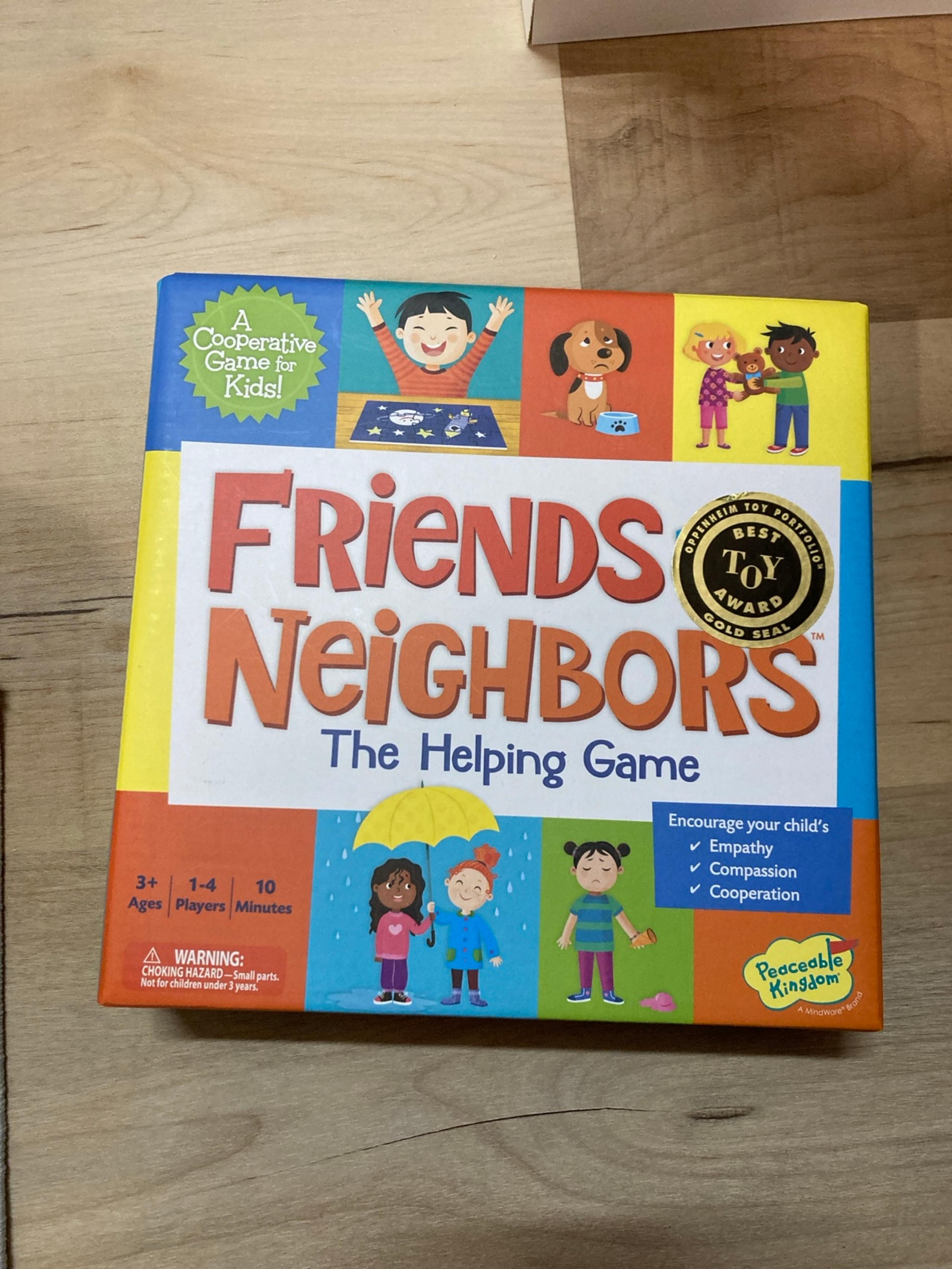 Kids board game Friends and Neighbors (peaceable kingdom) COMPLETE!  Like New