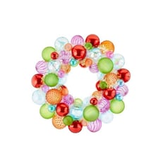 New Multicolor Ornament Christmas Wreath, 20 in, by Holiday Time