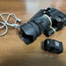 JVC GC-JY40 HD camcorder with body, USB cable, and charging cable included.
