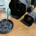 JVC GC-JY40 HD camcorder with body, USB cable, and charging cable included.