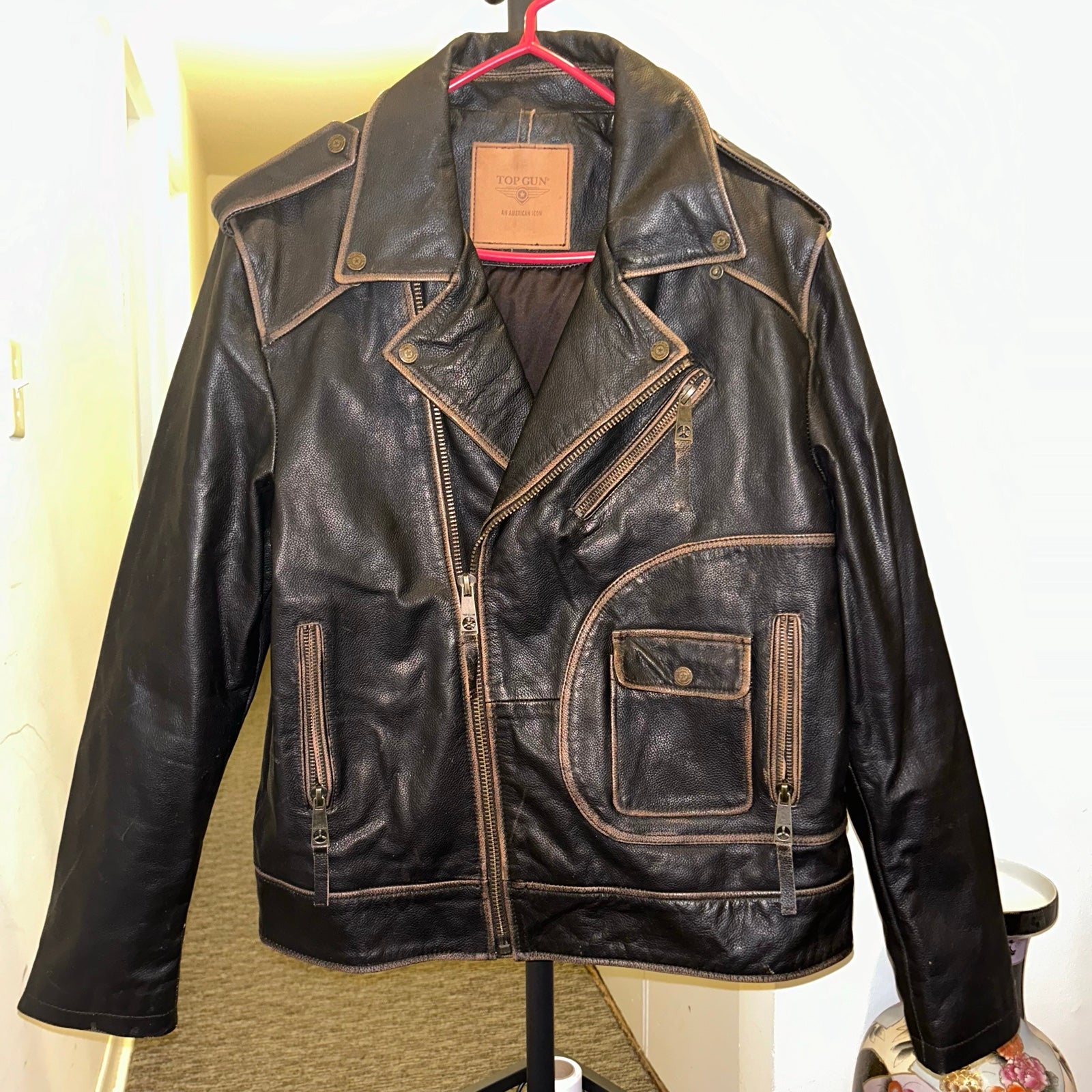 Top Gun Brown Leather Jacket
