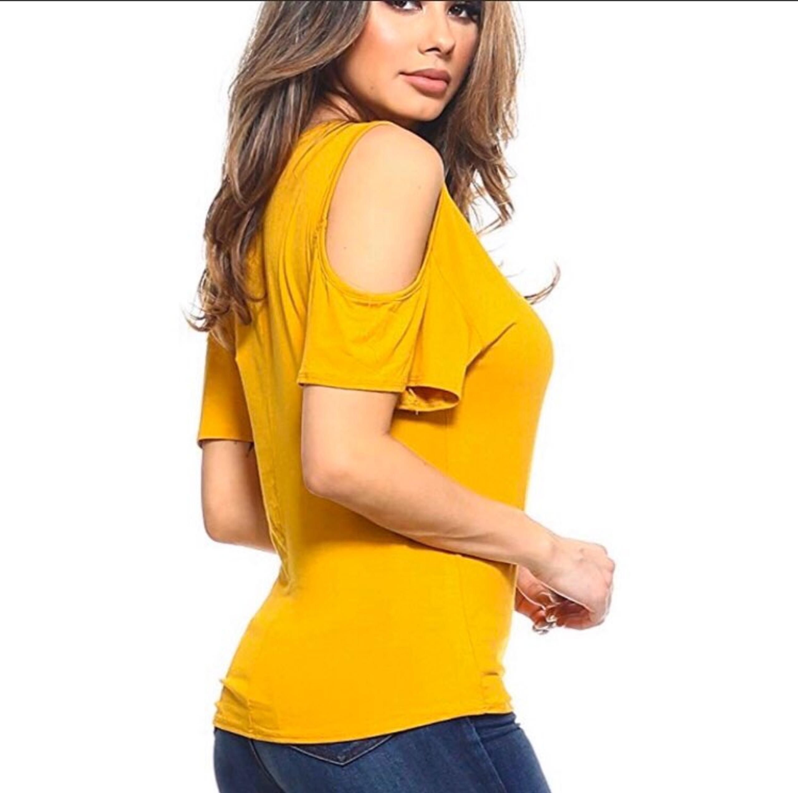Rue21 Yellow Cold Shoulder Tank