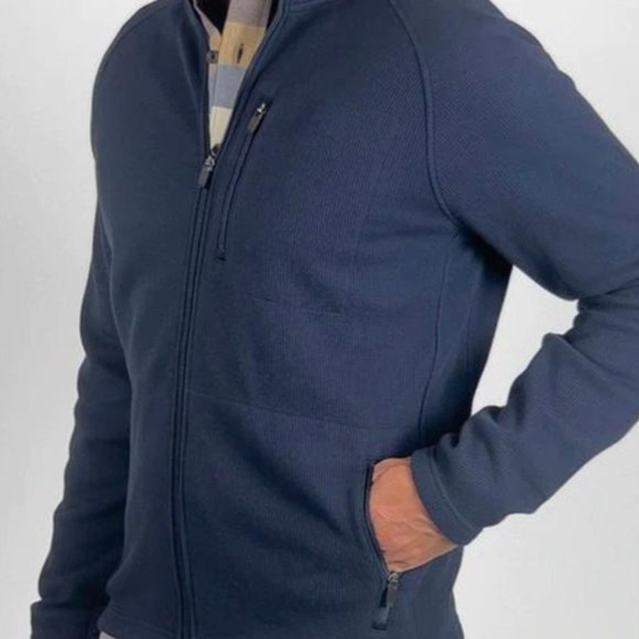 Tailor Vintage PUREtec Navy Waffle Knit Full Zip Jacket Men's NEW Large NWT