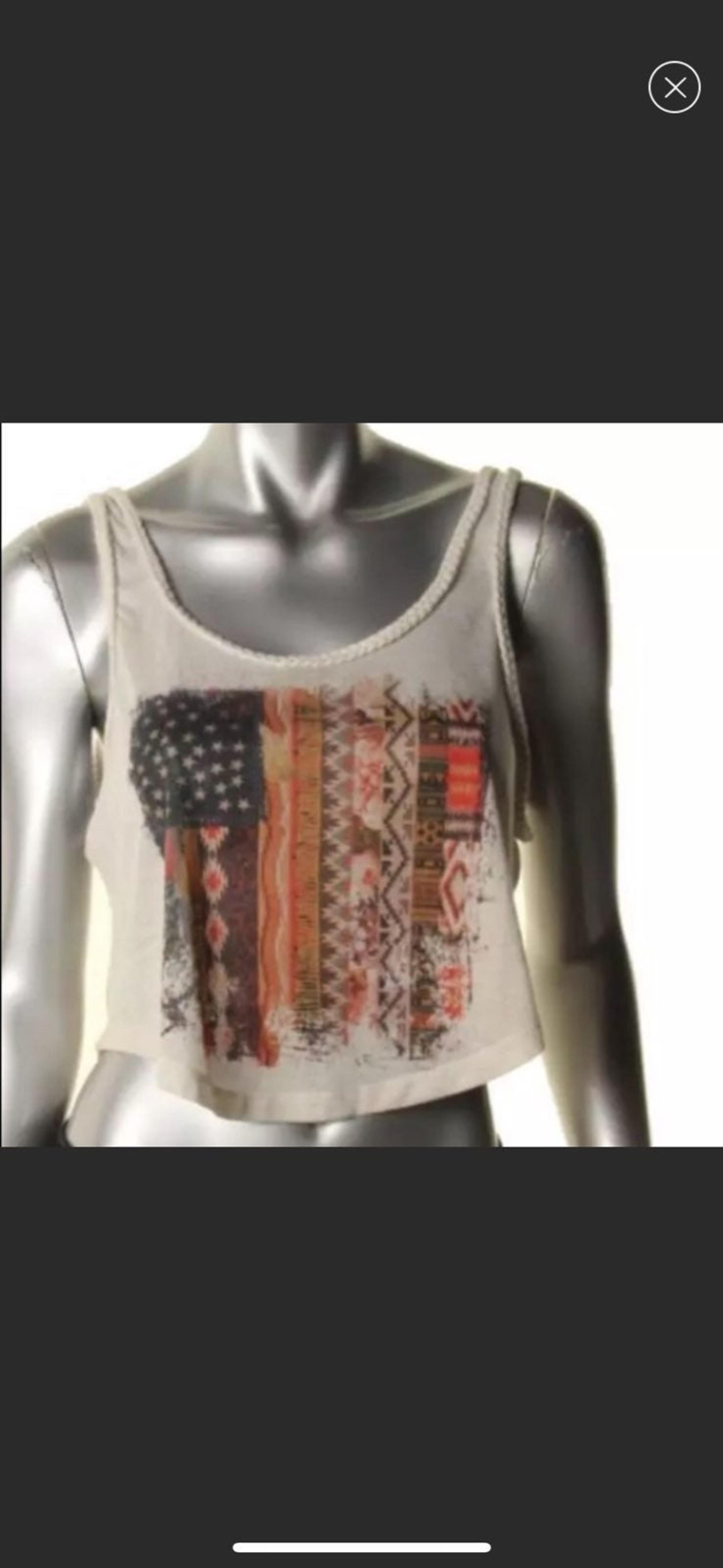 NWT Belle Du Jour Patriotic Crop Top L