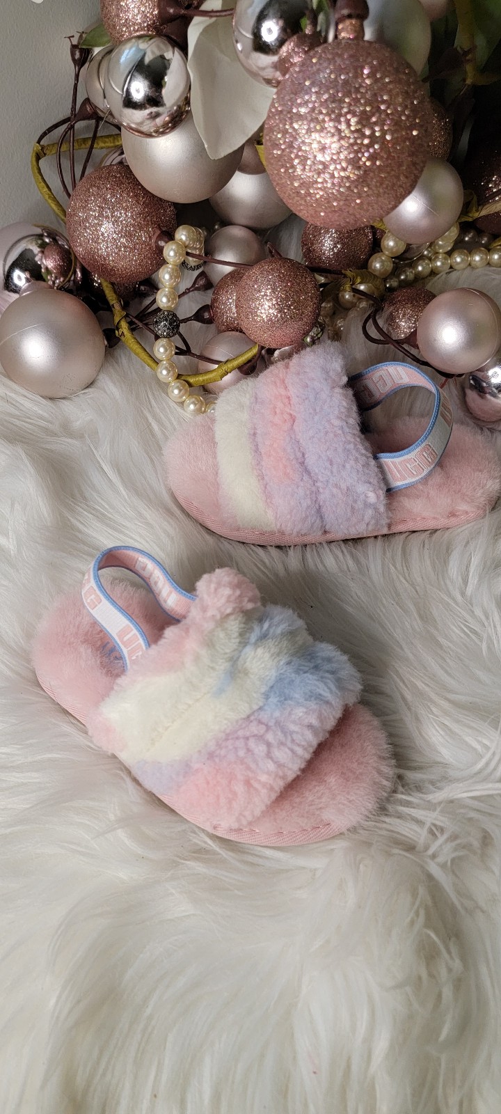 Ugg Fluff Yeah Slide Pride Stripe Toddlers Sandals size10