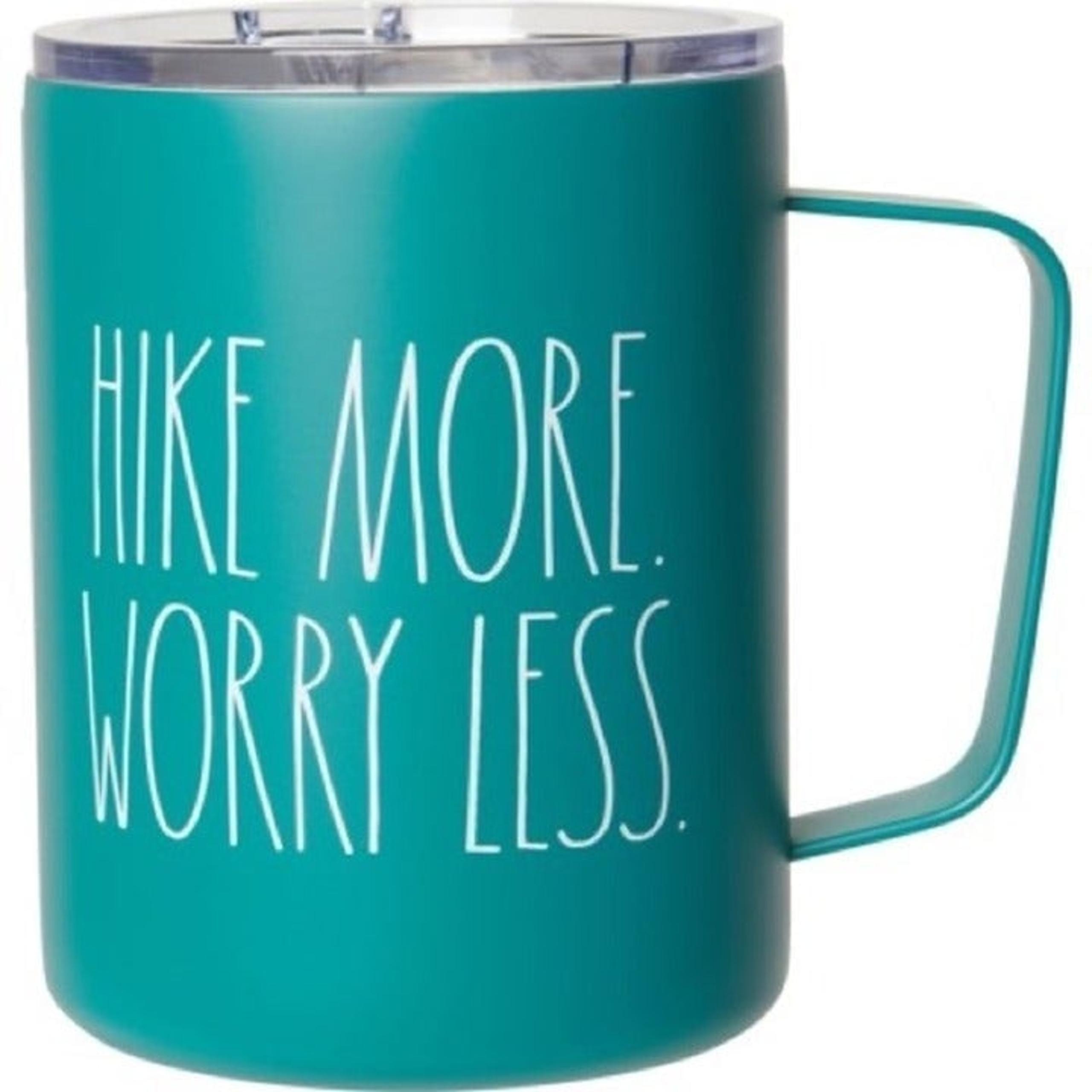 NEW Stainless Steel Insulated Travel Mug w/ Lid - 12 oz Rae Dunn HIKE MORE...