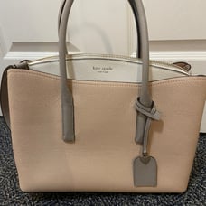 Kate Spade light pink satchel tote purse with long strap